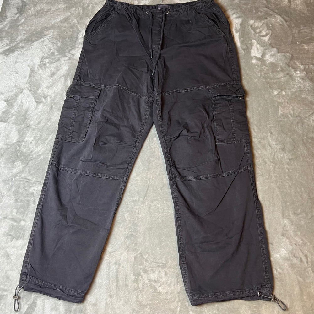 GARAGE Cargo Pants Drawstring Waist Pockets Adjustable Ankle Gray M/M